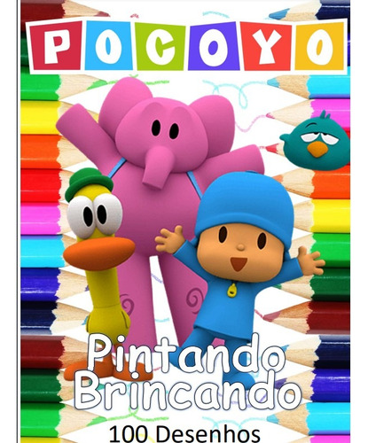 100 Desenhos Para Pintar E Colorir Pocoyo - Folha A4 Avulsa ! 1